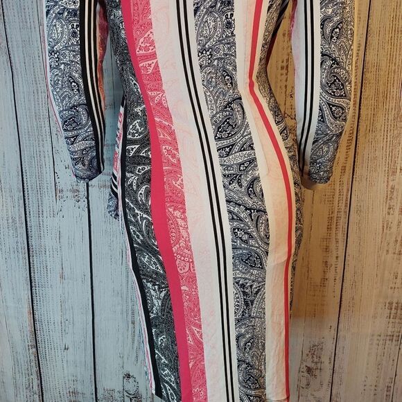 New York & Co Womens Paisley Stripe Ruffled Dress sz XS - Picture 4 of 15